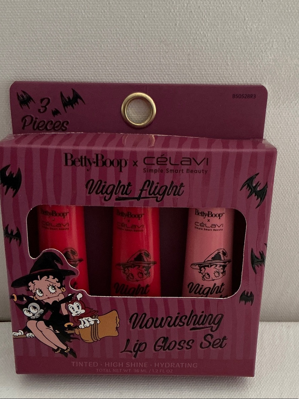 Betty Boop x Celavi nNight Flight Nourishing Lip Gloss Set of (3).